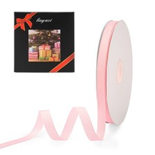 LIUYAXI 3/8" X 50 Yards Solid Pink Grosgrain Ribbon, Perfect for Crafts, Wedding
