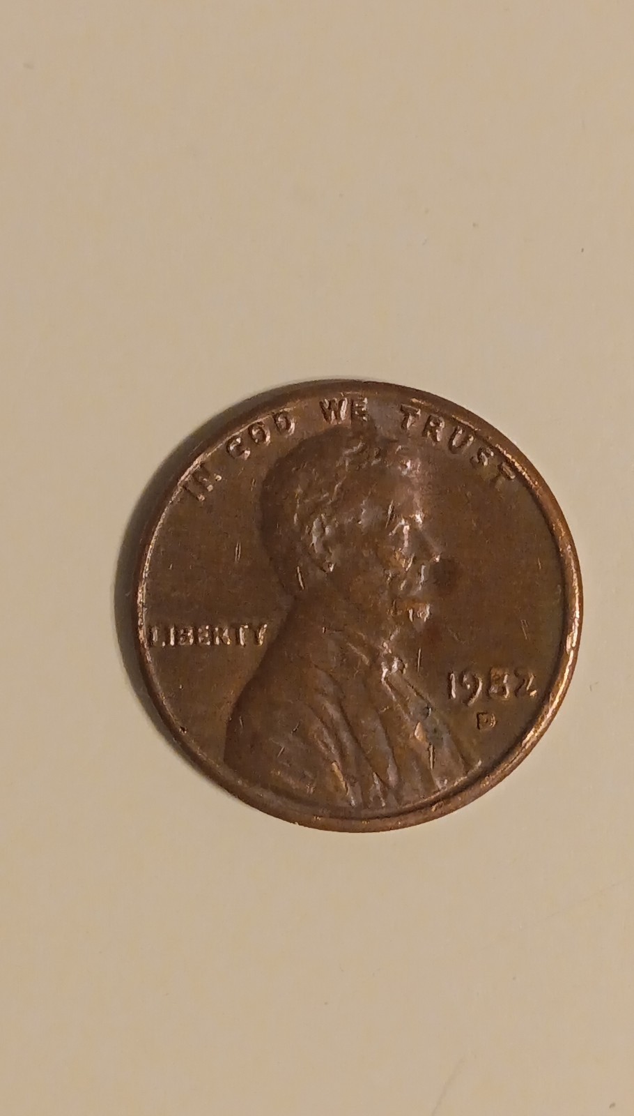1982 Lincoln Memorial Small Cent D Circulated Copper BN ways 3.15 grams