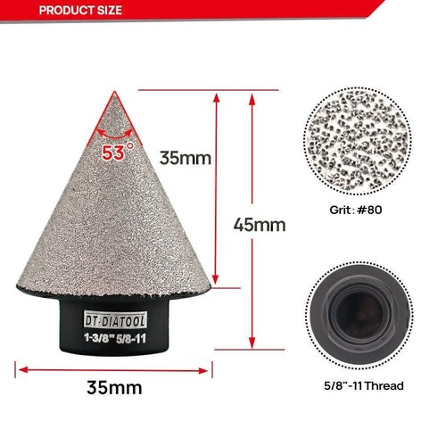 Broca de biselado de diamante cono fresado dedo biselado agujero sierra cortador 1 3/8"-3-1/4" - Imagen 15 de 16