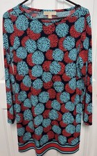 Nice Michael Kors Women Colorful Dress- Multicolor Red Blue -Large