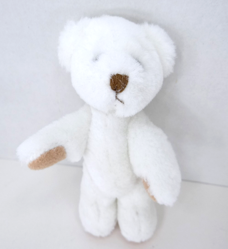 Ganz Vintage Mini White Teddy Bear Plush Crackle 5" Jointed 2000 - Picture 2 of 6