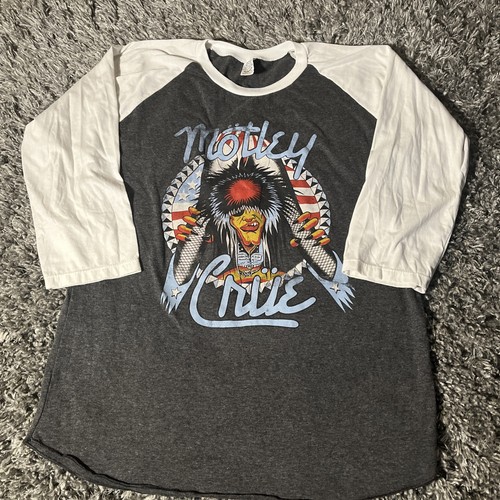 Motley Crue Allister Fiend Girls Girls Girls Raglan T-shirt Gray White Women’s L