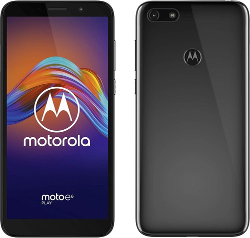 Motorola moto e6 play Dual-SIM Smartphone 32 GB Android Anthrazit "gut" - Afbeelding 1 van 3
