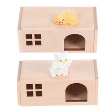 1 Set Dollhouse Dog House 1/12 Dolls House Dog Kennel Mini Animal Figure Pet