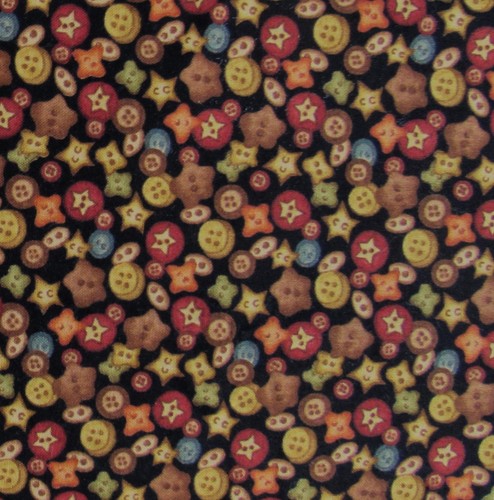 1/2 yd A YEAR TO CROW ABOUT Buttons Jacqueline Paton Red Rooster Fabric #23087 - Picture 1 of 2