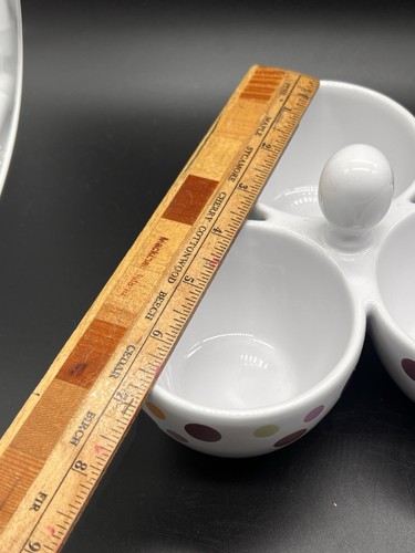 Retired Pampered Chef Dots Trio Condiment Server Bowl Set ~ Darling - Picture 12 of 12