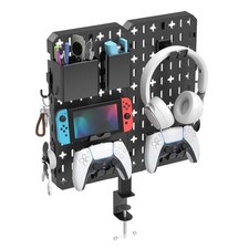 7 in 1 Clamp-on Desk Pegboard - No Drill Desk Side Storage with Phone Stand/P...