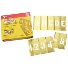 Stencil Kit, Combination Set, Letters and Numbers, 6 in Character Height, Gothic