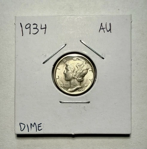 1934-P Mercury Dime 10C SILVER - About Uncirculated (AU)