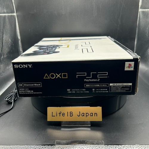 Sony PS2 PlayStation 2 SCPH-77000 CB Charcoal Black Complete Set RARE JP Import - 第 6/8 張圖片