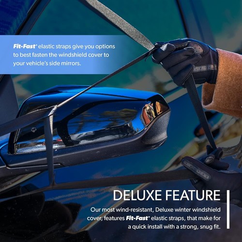 FrostGuard Deluxe | Full-Coverage Car Windshield Cover, XL - Blue, 41" x 68" - Picture 5 of 7