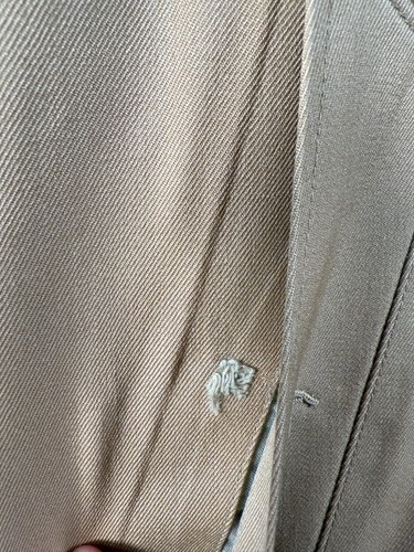 Vtg Christian Dior Mens Button Up Pure Wool USA Long Trench Coat Beige Sz 46R - Picture 6 of 24