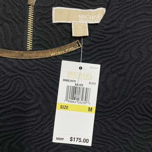 Michael Michael Kors | Black Short Sleeve Cold Shoulder Dress | Women's Size M - Picture 6 of 10