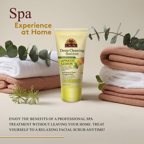 OKAY Aprikose Gesichtspeeling Peeling Reiniger mit Walnussschale 6 Unze - Bild 6 von 6