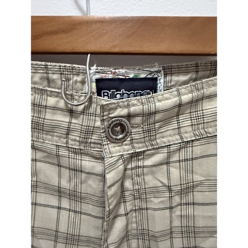 Billabong Men's Beige Plaid Casual Pants – Size 38 Vintage Skate Style - Picture 2 of 10