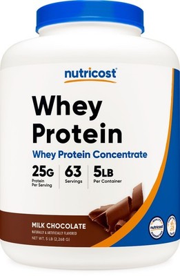 Nutricost Grass-Fed Whey Protein Isolate (Chocolate) 5LBS - Non-GMO, Gluten Free