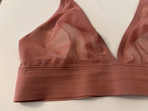 SOMA Mesh Triangle Bra Bralette With Get-A-Grip Straps in Clay Rose Black Medium - Picture 4 of 22