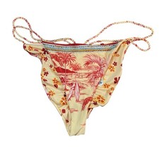 Agua Bendita Bikini Bottom AM Meline Shaka Floral Print Tropical Bead Detail XL