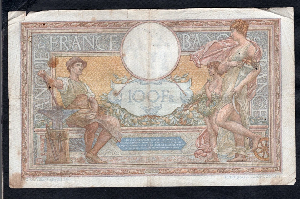 100 Francs Luc Olivier Merson 6.4.1933 Etat TB - Photo 2/2