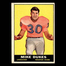 Mike Dukes #144 1961 Topps Houston Oilers Football Card NFL EX