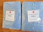 NOS Vintage Laura Ashley Lifestyles Dust Blue Quilted Pillow Shams 2 Standard
