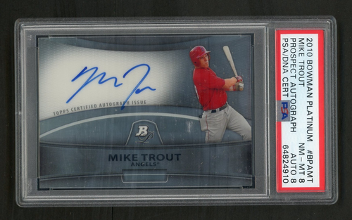 2010 Bowman Platinum Mike Trout Prospect Refractor Autograph PSA 8 Auto 8