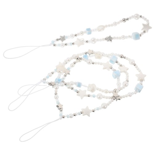  4 Stück Perlen Handyarmband Armband: Perlen Telefonarmband Schlüsselband - Muschel und Stern - Bild 2 von 20