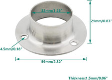 4 PCS Shower Curtain Rod Holder, Closet Rod Brackets Heavy Duty Stainless St...