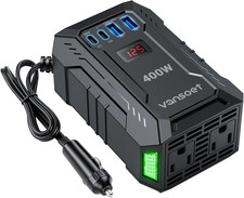400W Car Power Inverter DC 12V to 110V AC Inverter with PD 30W/15W USB C 2 USB a