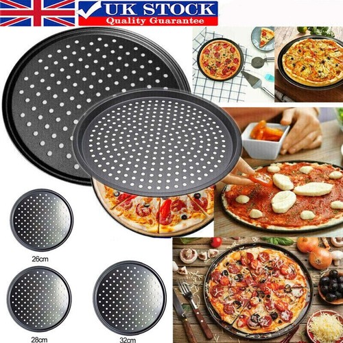 Pizza Tray Non-Stick 24/26/28/32CM Round Pizza Pan with Holes Baking Oven Tray - Picture 1 of 19