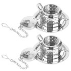 2pcs Stainless Steel Tea Strainer Creative Teapot Shape Tea Infusers Tea Filter