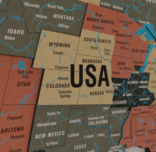 3D Wooden Map of the World Art for Wall / Flag Push Pins - Picture 6 of 64