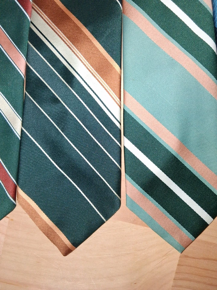 LOTE de 6 corbatas de cuello vintage a rayas don loper años 70 discoteca beau brummell madmen Foto 3 de 4