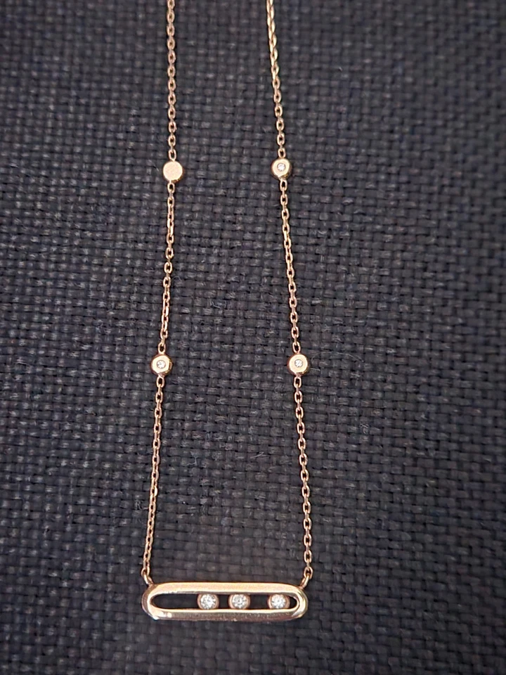Messika Style Collier Rotgold 750 mit Diamanten  UNIKAT  - Bild 1 von 4