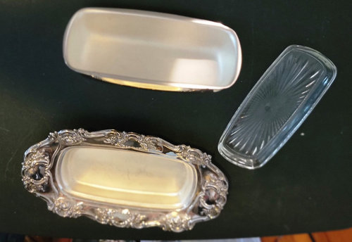 Vintage Silverplated 3 piece Butter Dish - Ideal for any Party or Occasion - Picture 2 of 13