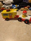 Vintage 1968 Fisher Price Little People Wood Camper 686 Wooden Boy & Dog