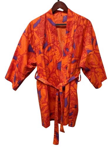 Vtg Unique MCM Fabric Smoking Jacket Robe Nudes Kama Sutra Male Female Unisex - Picture 2 of 19