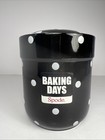 Spode - Baking Days - Lidded Ceramic Storage Pot Jar Container Black Polka Dot