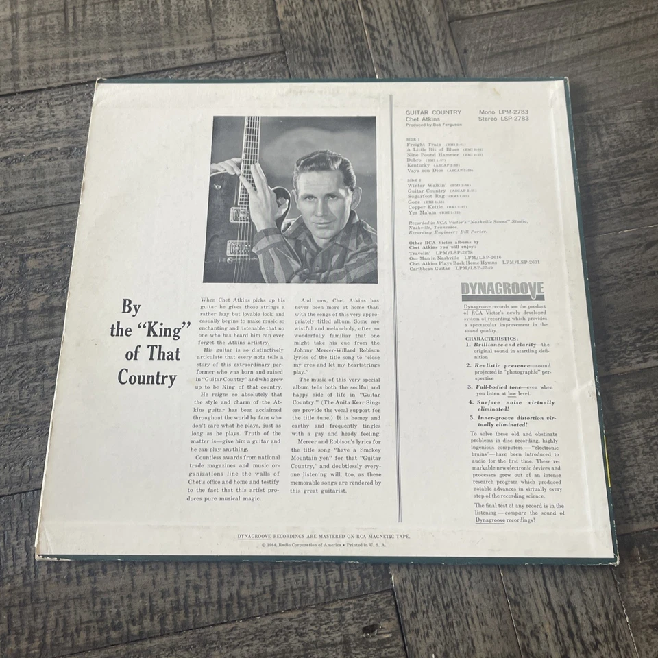 Chet Atkins - Guitar Country  LP,  Dynagroove RCA Victor LSP-2783 1964 - Image 2 of 4