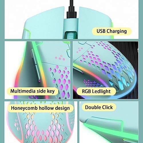 Wireless Gaming Mouse C30 Silent Click Wireless Rechargeable Gaming Mouse wit... - Picture 3 of 7