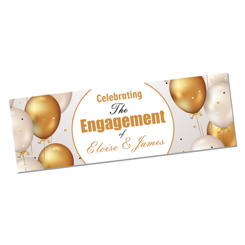PERSONALISED BALLOON ENGAGEMENT BANNER WITH ANY NAME - Picture 2 of 4