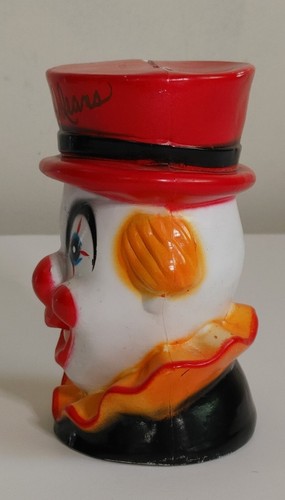 Vintage Clown Head Coin Piggy Bank Plastic with Stopper New Orleans Souvenir - Picture 6 of 9
