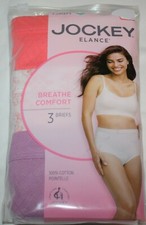 New 3 pack JOCKEY 100 combed cotton BRIEFS BREATHE comfort SALMON LILAC WHITE S