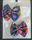 Handmade Rock Bands Mashup Print Pigtail Bullet Fabric Bows with Alligator Clips