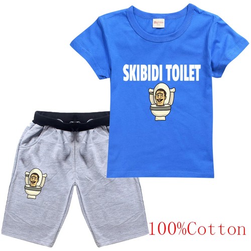 Skibidi Toilet Clothes Kids Summer Sportsuit Boys Short T Shirt + Shorts 2pcs - Picture 21 of 46