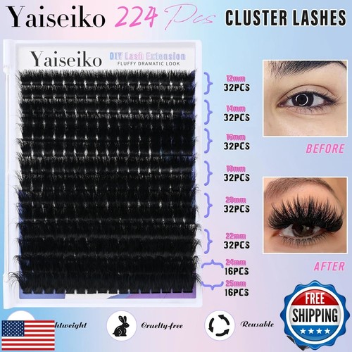 Fluffy Lash Clusters 300D Thick Long 12-25mm Volume Cluster Eyelash Extension - Picture 3 of 4