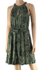 NEW Banana Republic ~ Zebra Print Polyester Keyhole Dress ~Small