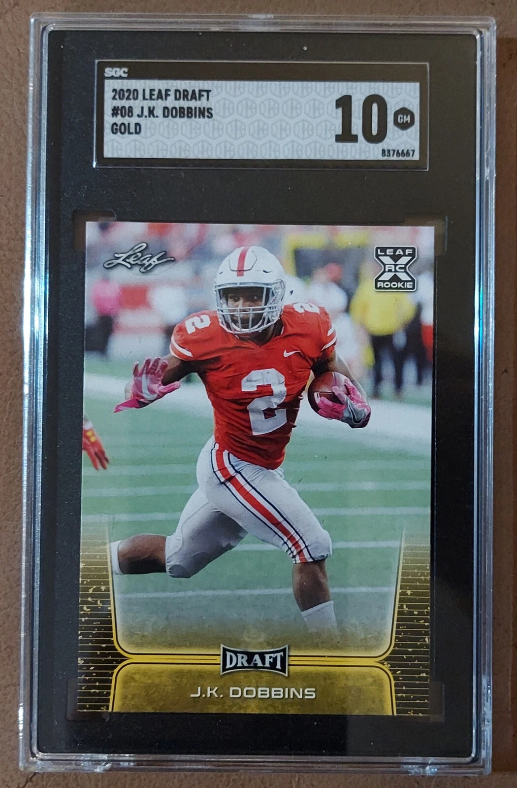 JK Dobbins Leaf Draft #68 Gold