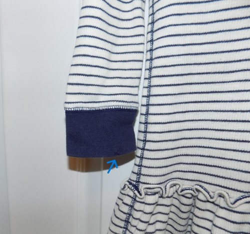 POLO RALPH LAUREN Girls Blue & White Striped Thermal Knit Dress sz 6 Henley - Picture 5 of 7