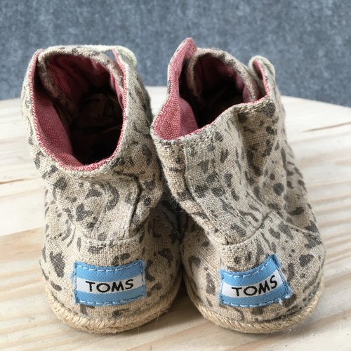 Toms Boots Womens 8 Animal Print Espadrille Desert Bootie Brown Fabric Flats - Picture 9 of 15